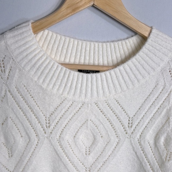 Talbots Crew Neck Diamond Sparkle Pattern Sweater Size S NWOT - Picture 3 of 7